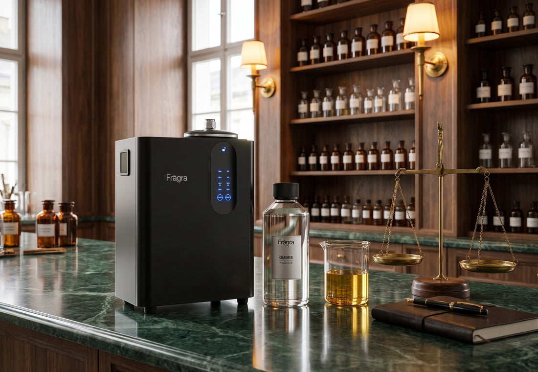 Fragra atelier with HVAC scent diffuser and fragrance oils